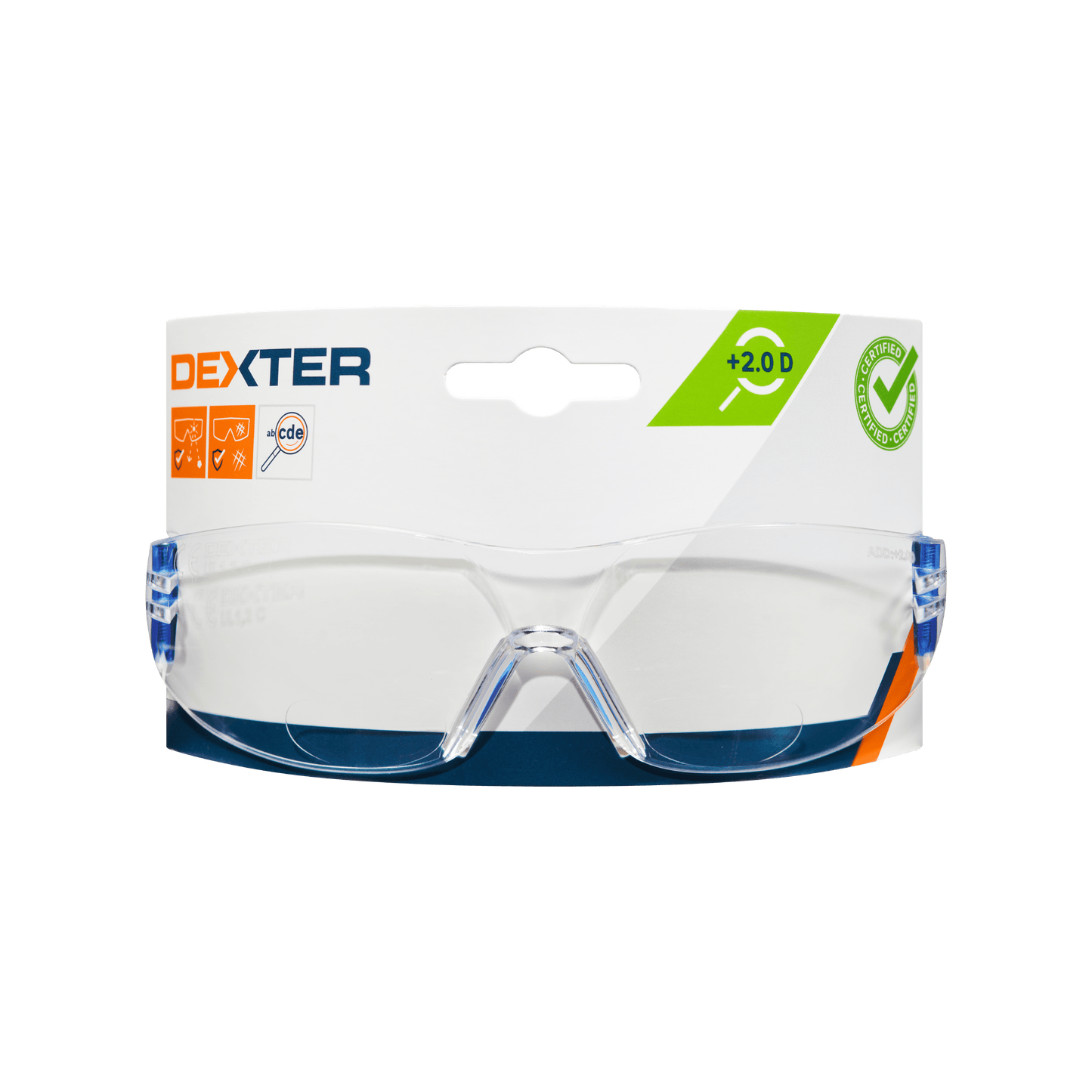 Bricocenter DEXTER SAFETY GLASSES WITH BIFOCAL LENS FOR READING 2 DIOPTER POLYCARBONATE