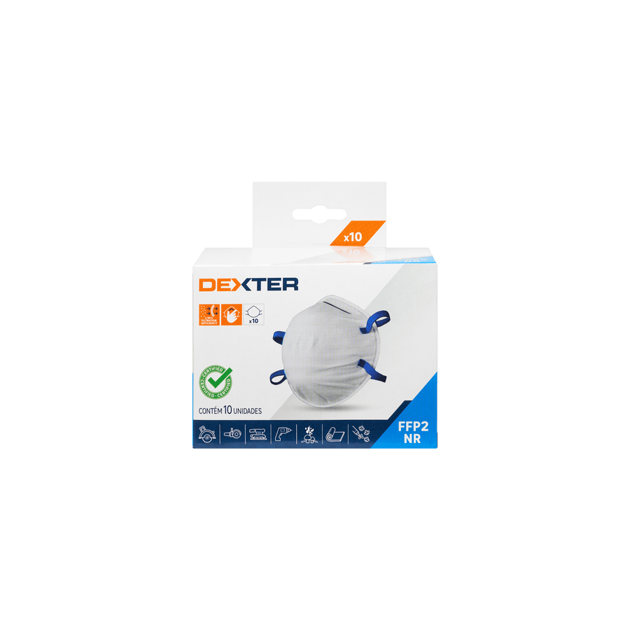 Bricocenter 10 DEXTER FFP2 VALVE-FREE DISPOSABLE CUP MASKS