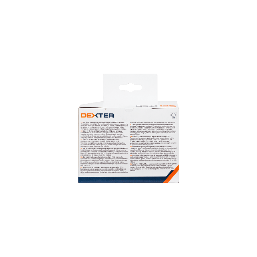 Bricocenter 10 DEXTER FFP2 VALVE-FREE DISPOSABLE CUP MASKS