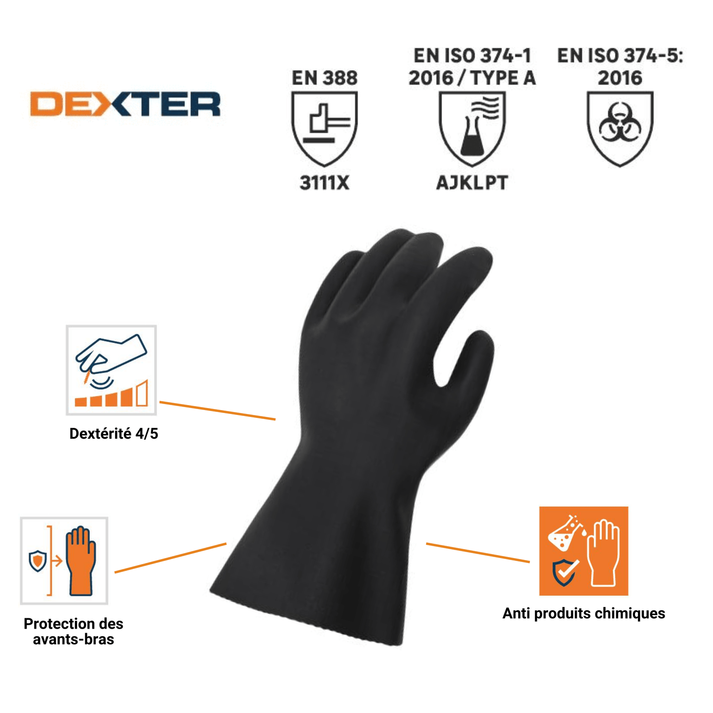 Bricocenter DEXTER CHEMICAL HANDLING GLOVES SIZE 10XL NEOPRENE