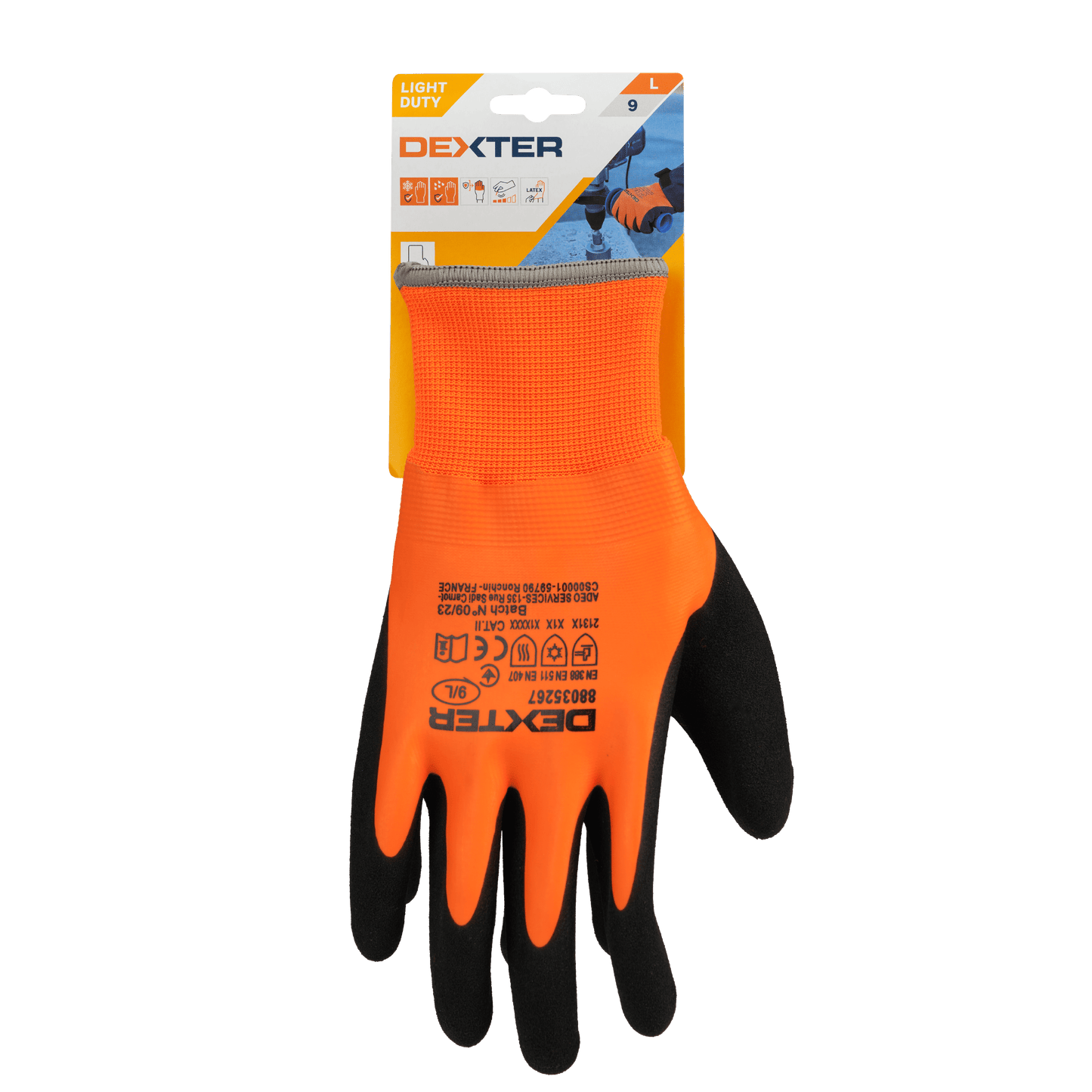 Bricocenter DEXTER TOUCH SCREEN CONSTRUCTION GLOVES SIZE 9L COLD-RESISTANT WATER RESISTANT