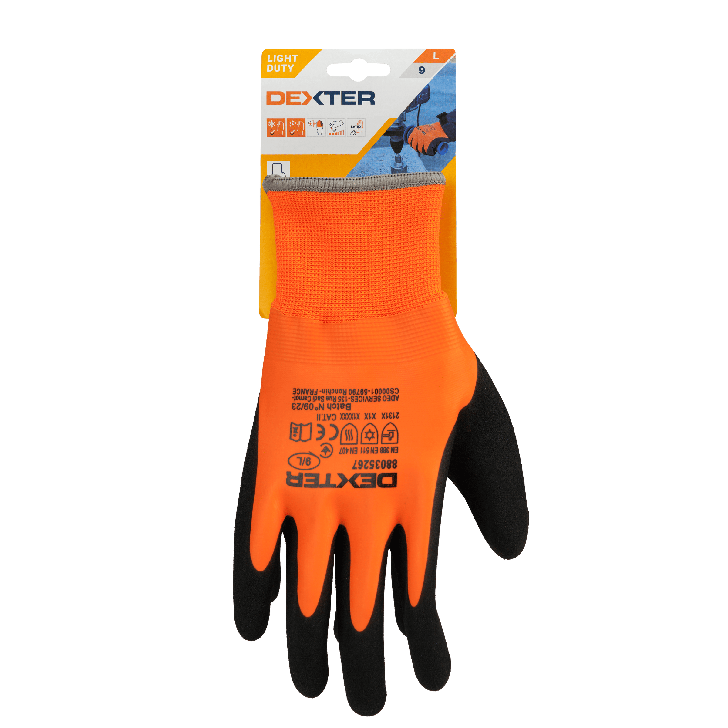 Bricocenter DEXTER TOUCH SCREEN CONSTRUCTION GLOVES SIZE 9L COLD-RESISTANT WATER RESISTANT