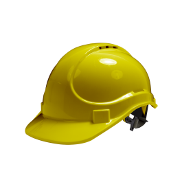 DEXTER YELLOW SAFETY HELMET WITH CHIN STRAP AND HDPE AND PVC ADJUSTMENT SYSTEM