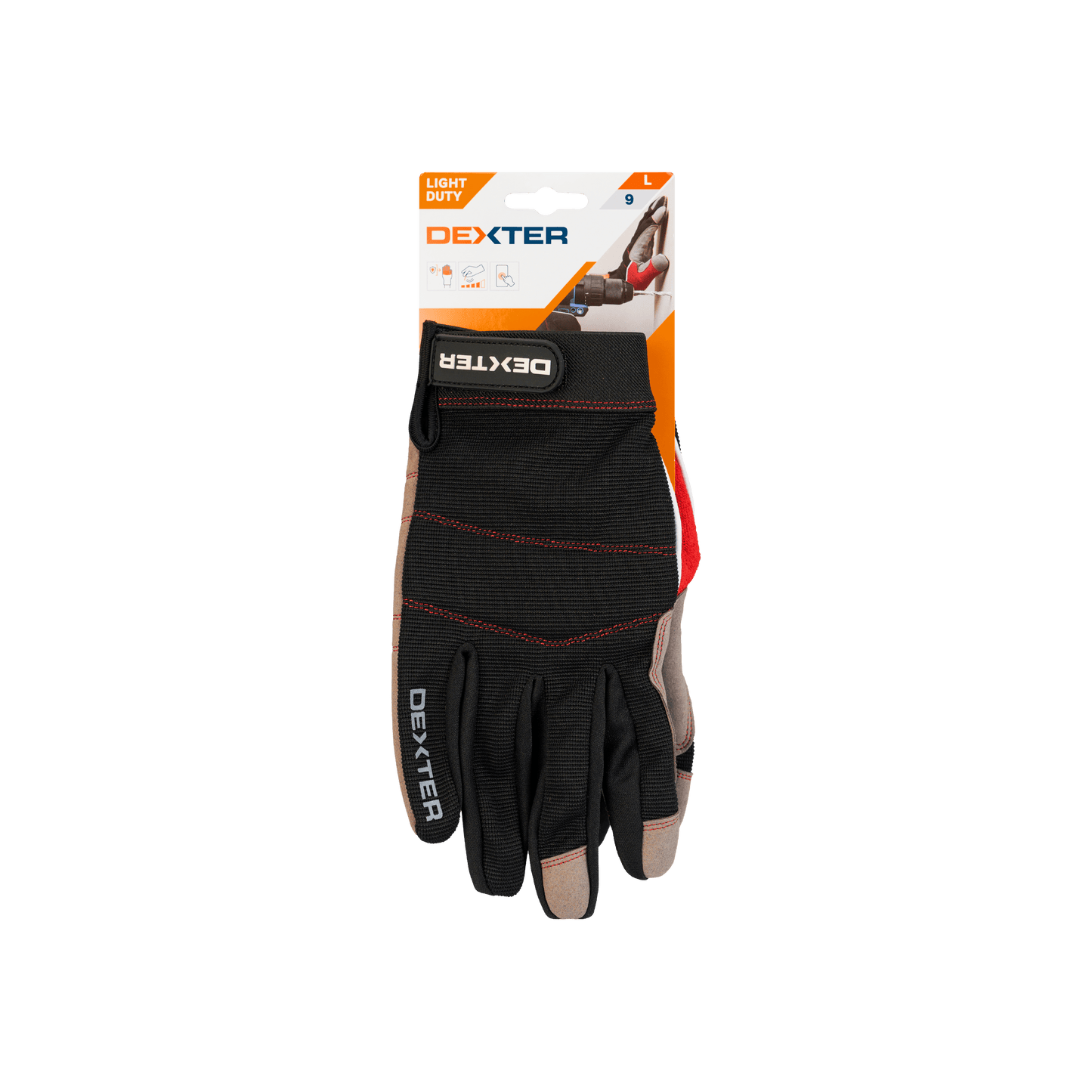 Bricocenter DEXTER TOUCH SCREEN HANDLING GLOVES SIZE 9L POLYESTER NYLON AND SPANDEX