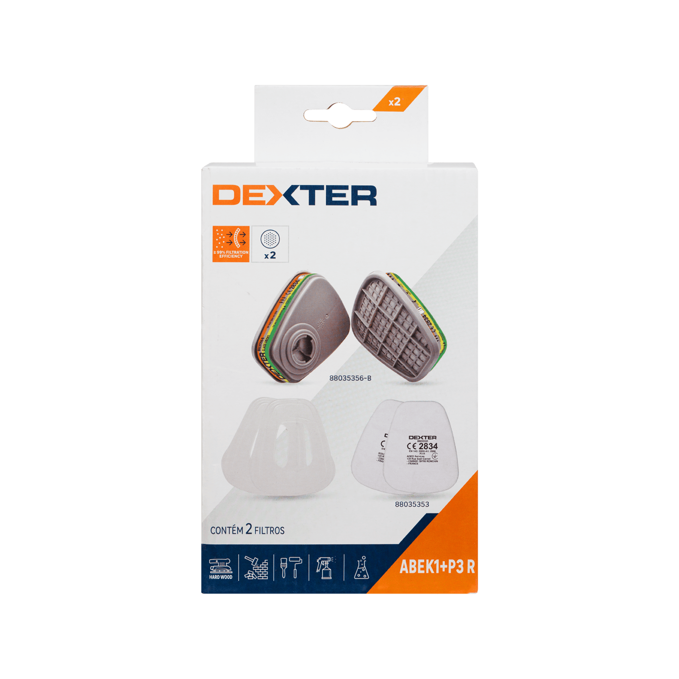 Bricocenter DEXTER A1P2R ABS AND ACTIVATED CARBON FILTERS 2PCS