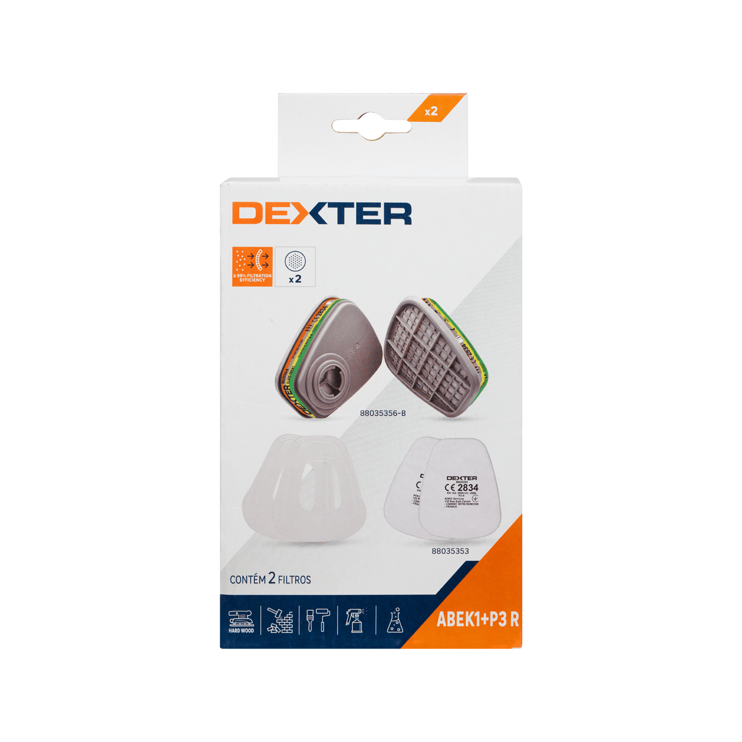 Bricocenter DEXTER A1P2R ABS AND ACTIVATED CARBON FILTERS 2PCS