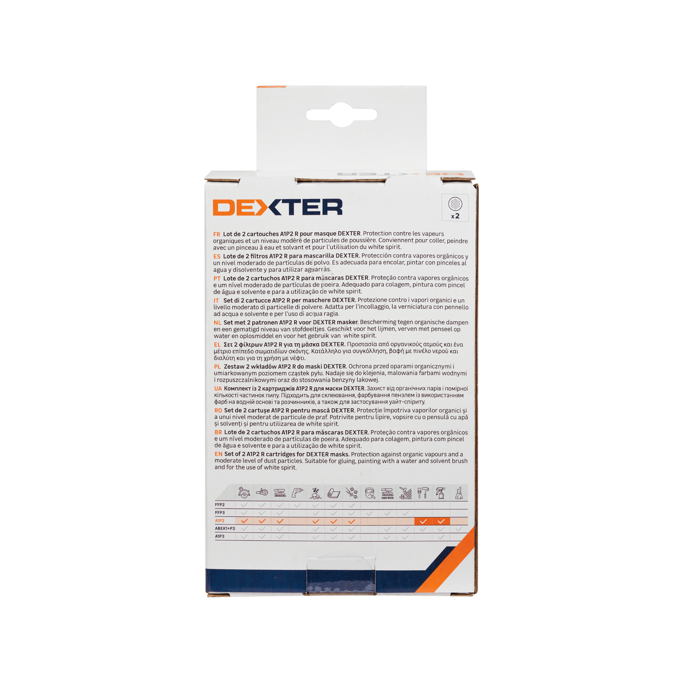 Bricocenter DEXTER A1P2R ABS AND ACTIVATED CARBON FILTERS 2PCS