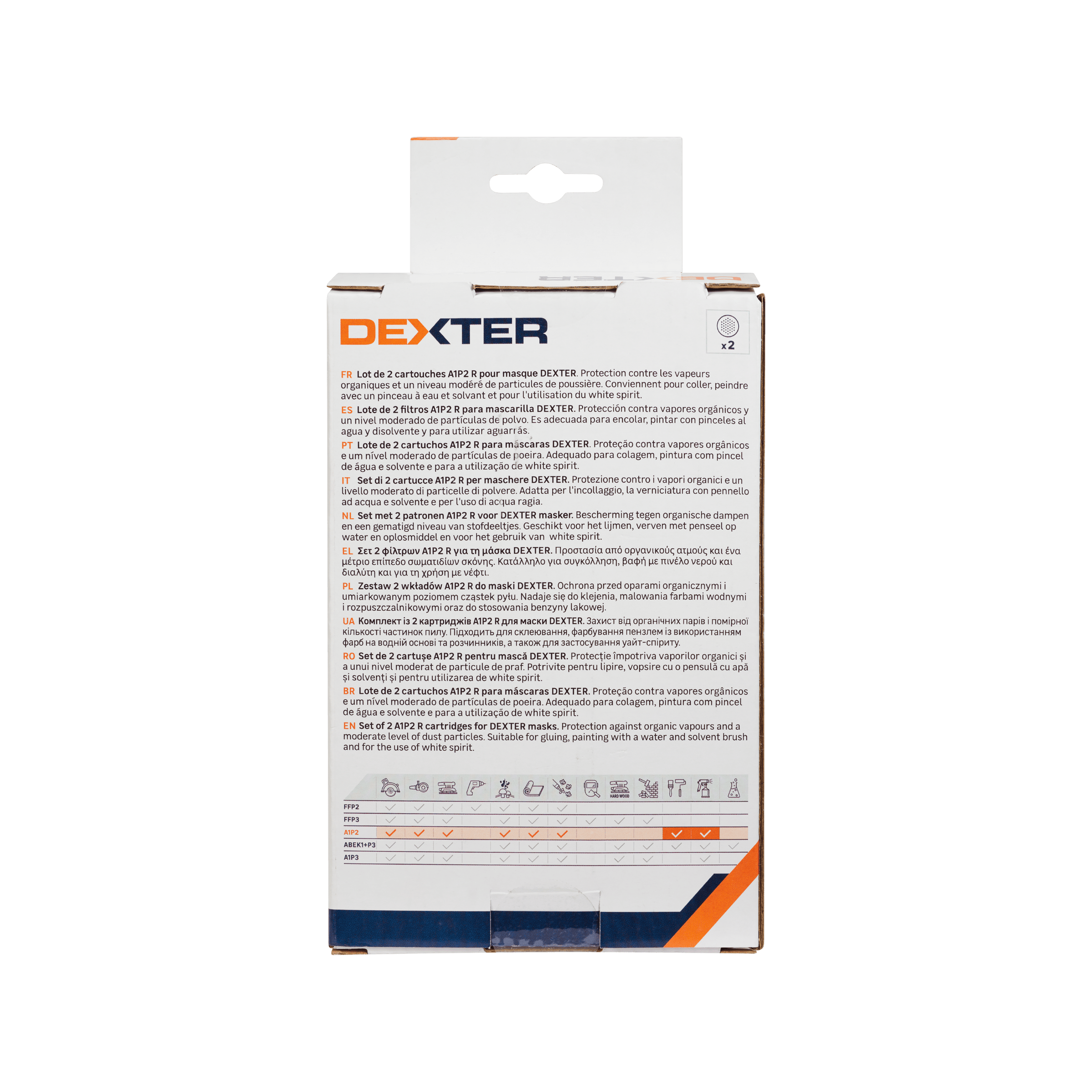 Bricocenter DEXTER A1P2R ABS AND ACTIVATED CARBON FILTERS 2PCS