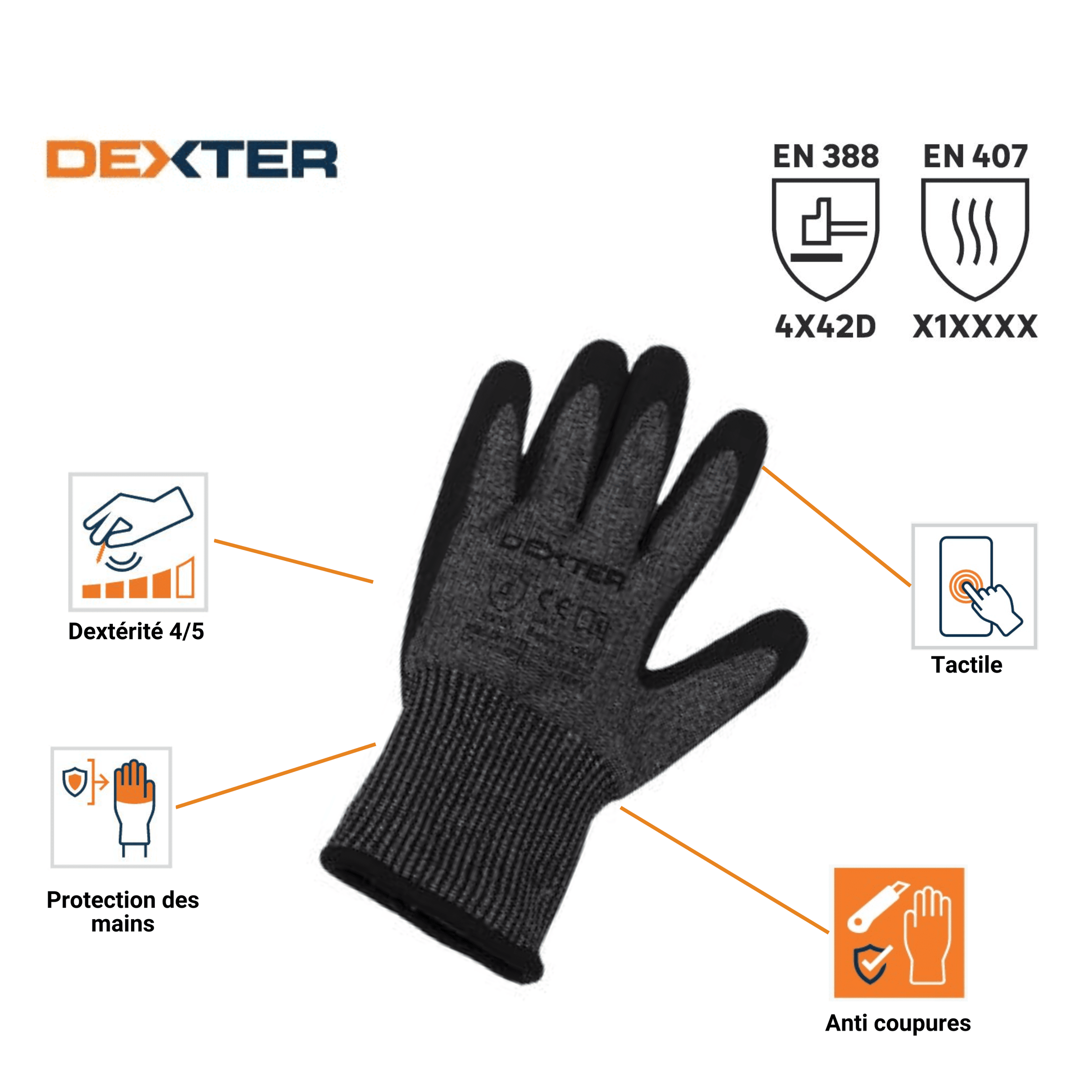 DEXTER STORAGE GLOVES SIZE 1