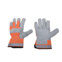 DEXTER HIGH VISIBILITY CONSTRUCTION GLOVES SIZE 9L POLYESTER AND COTTON