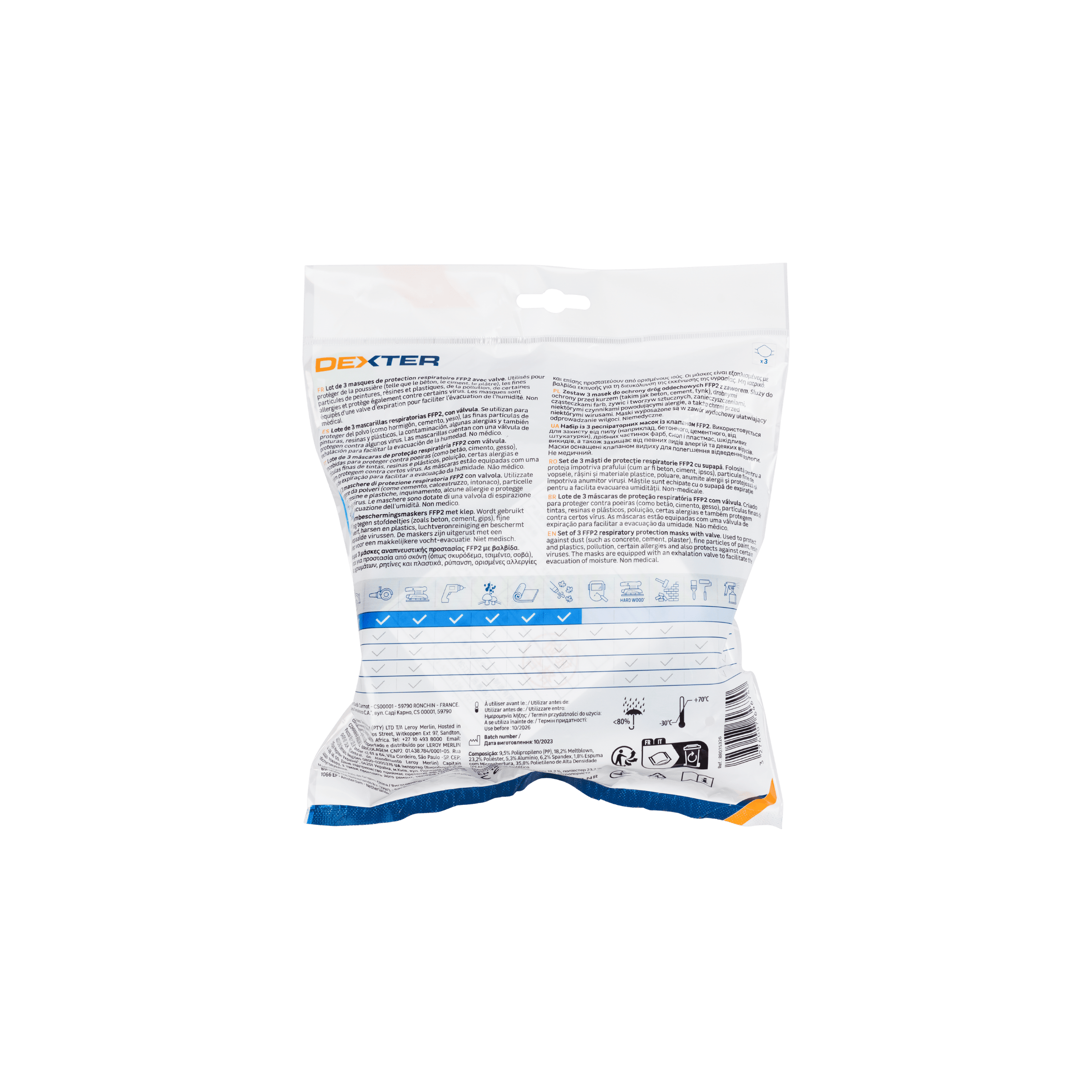 3 DEXTER FFP2 VALVE CUP DISPOSABLE MASKS