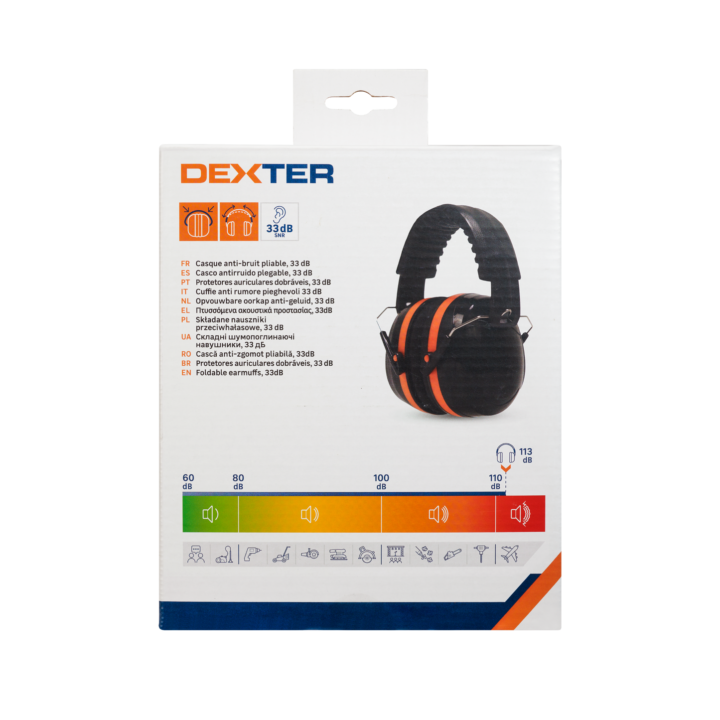 DEXTER ADJUSTABLE 33DB NOISE CANCELLING HEADPHONES WITH ABS ADJUSTMENT SYSTEM SOFT EAR PADS