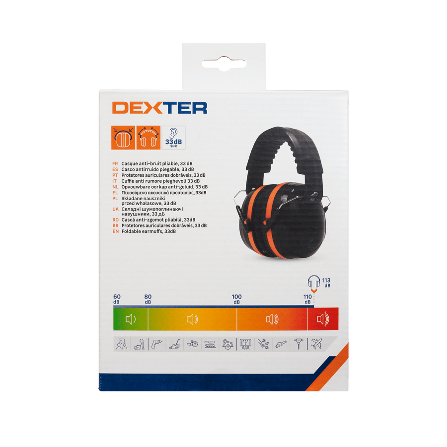 Bricocenter DEXTER ADJUSTABLE 33DB NOISE CANCELLING HEADPHONES WITH ABS ADJUSTMENT SYSTEM SOFT EAR PADS