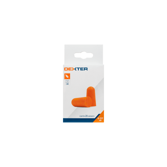 10 PAIRS DEXTER DISPOSABLE EARPLUGS 37DB