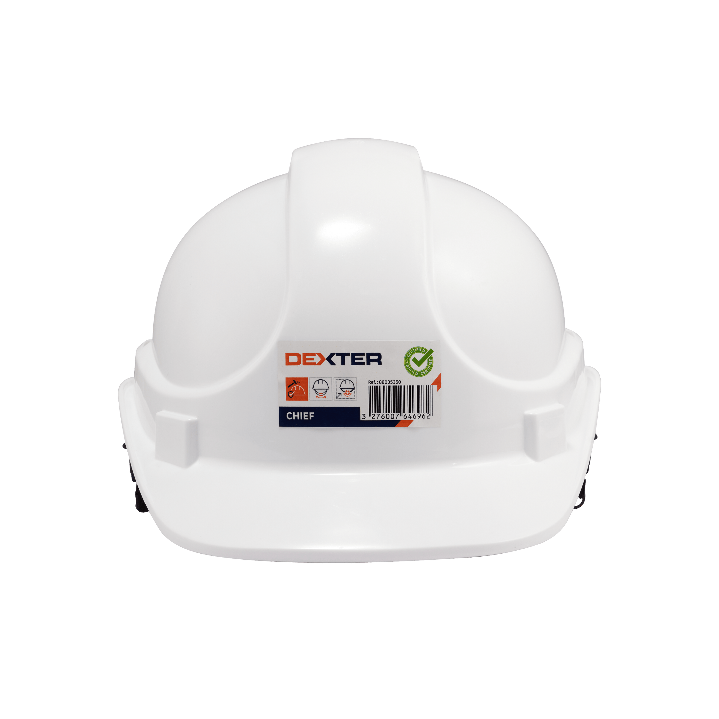 Bricocenter DEXTER WHITE SAFETY HELMET WITH CHIN STRAP AND HDPE AND PVC ADJUSTMENT SYSTEM