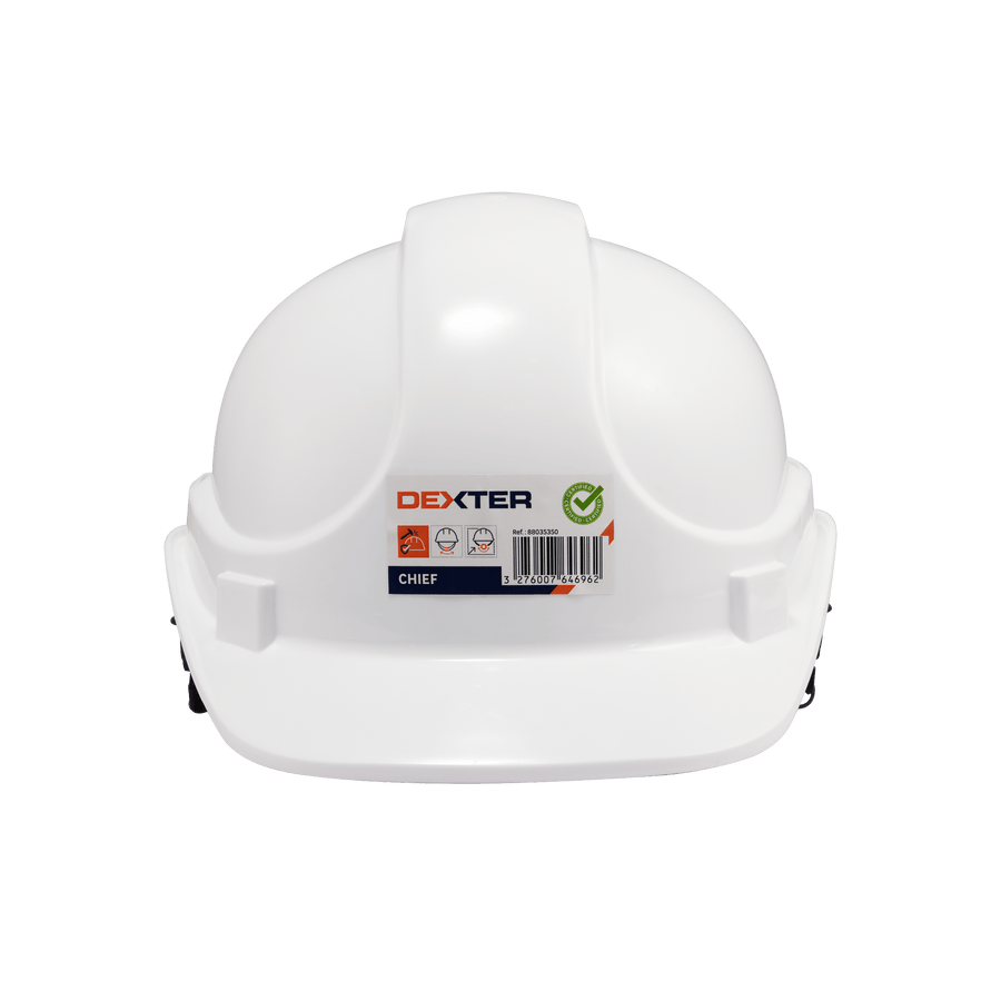 Bricocenter DEXTER WHITE SAFETY HELMET WITH CHIN STRAP AND HDPE AND PVC ADJUSTMENT SYSTEM