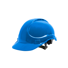 DEXTER BLUE SAFETY HELMET WITH CHIN STRAP AND HDPE AND PVC ADJUSTMENT SYSTEM