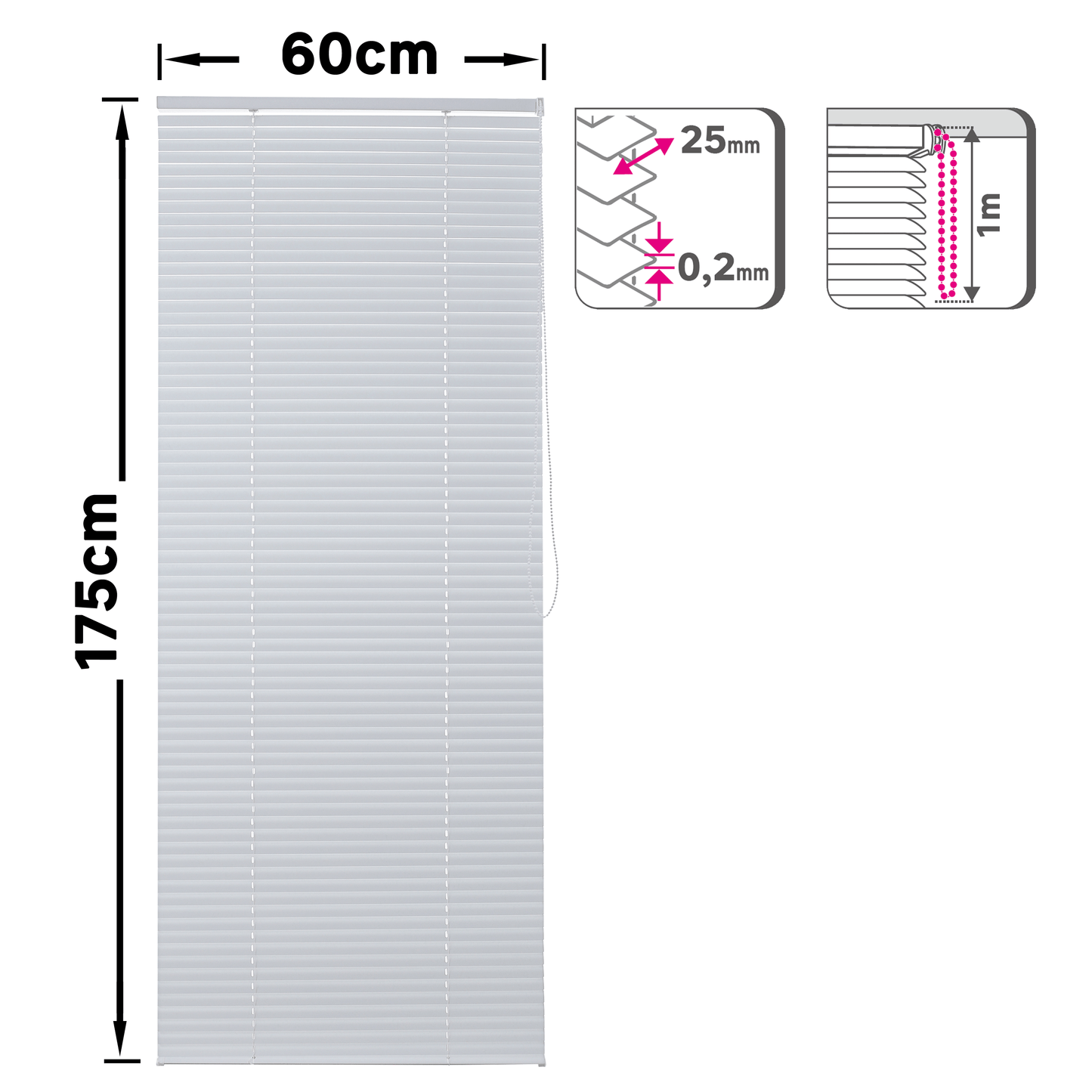 Bricocenter VENEZIANA EPONA ALLUMINIO BIANCO 60X175CM