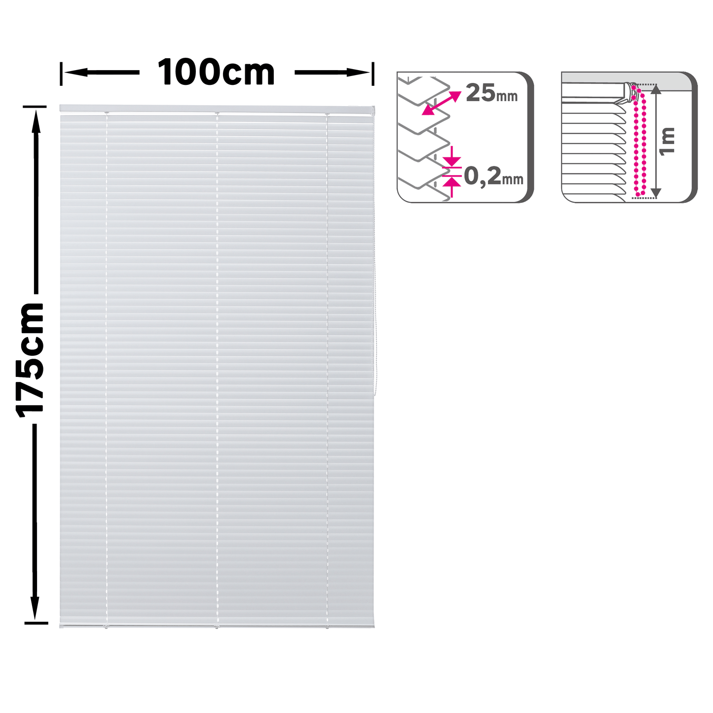 Bricocenter VENEZIANA EPONA ALLUMINIO BIANCO 100X175CM