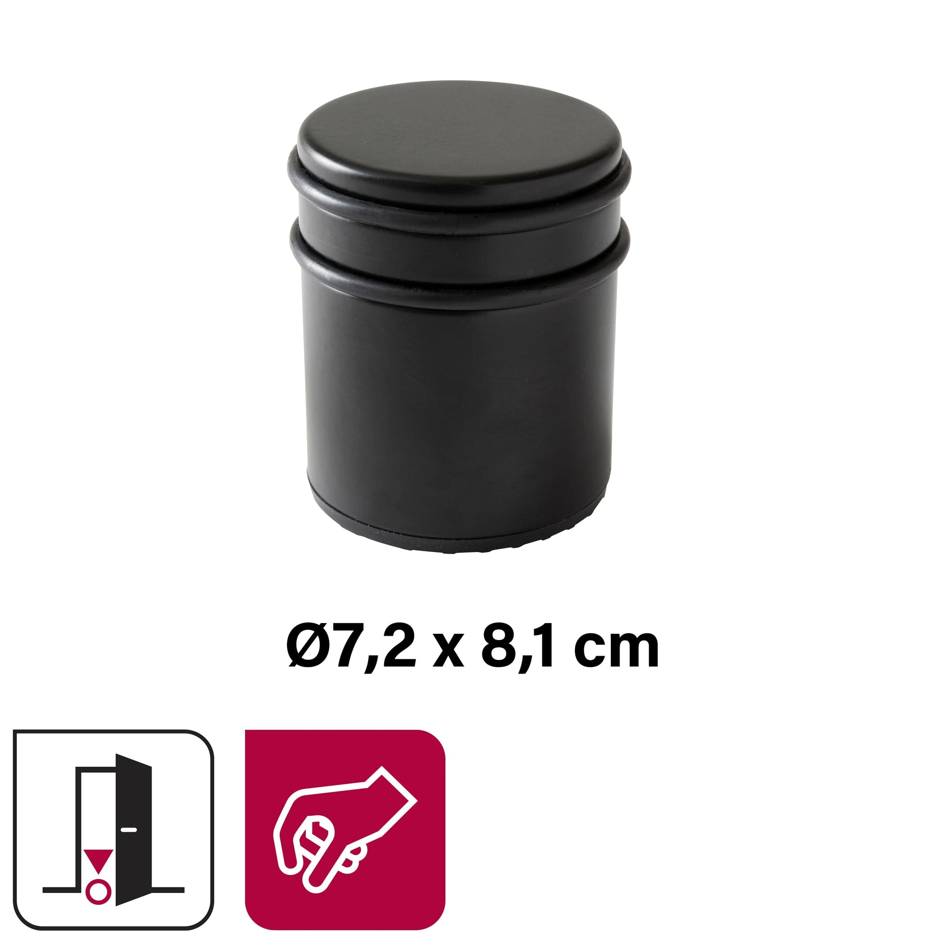Bricocenter BLACK STAINLESS STEEL DOORSTOP, D7.2X8.1CM