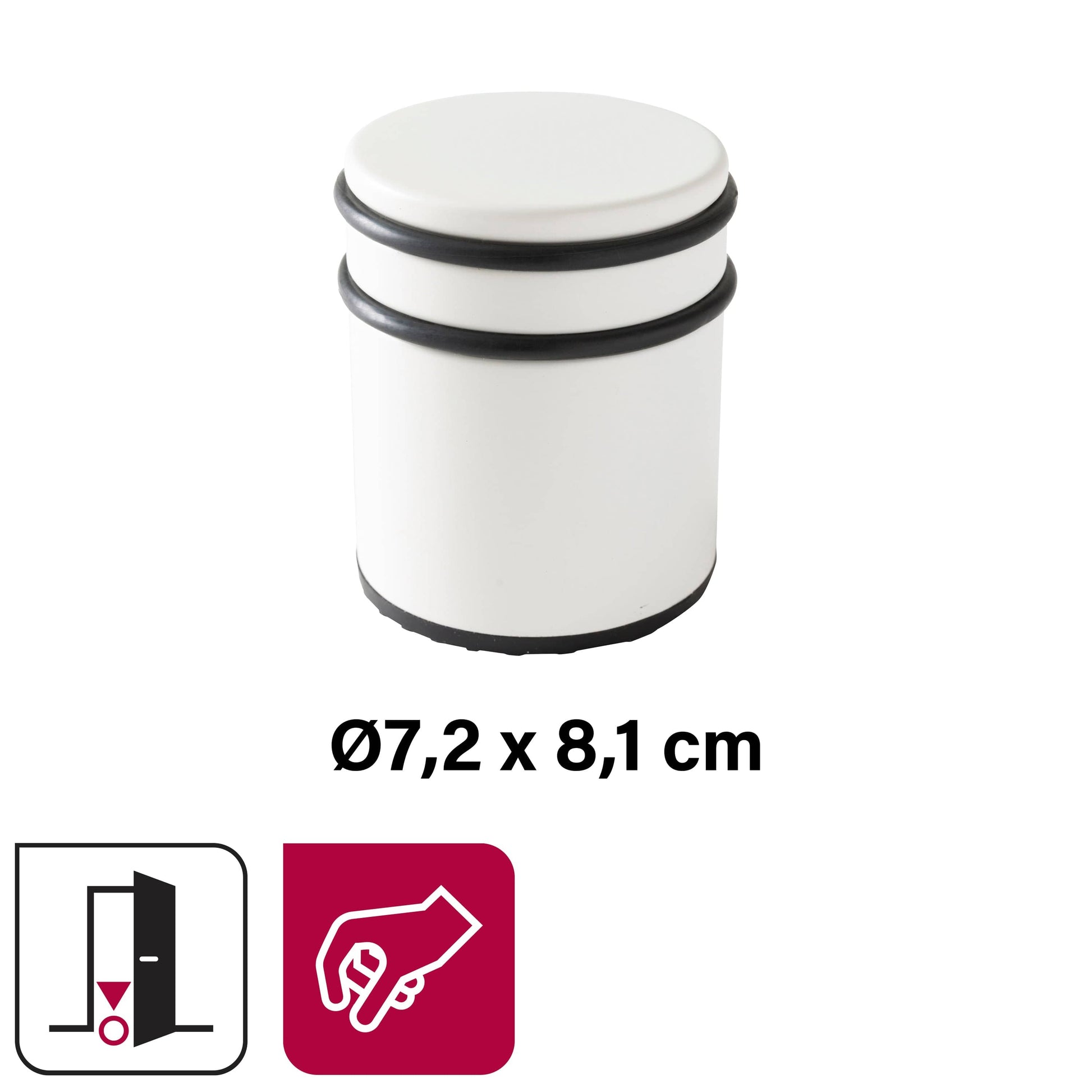 Bricocenter WHITE STAINLESS STEEL DOORSTOP, D7.2X8.1CM INSPIRE