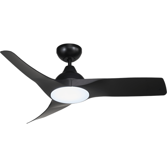 Bricocenter VENTILATORE DA SOFFITTO ARUBA PLUS PLASTICA NERO D112 CM LED 18W CCT DIMMERABILE 3 PALE