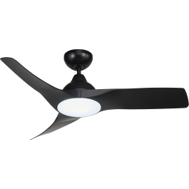 CEILING FAN ARUBA PLUS PLASTIC BLACK D112 CM LED 18W CCT DIMMABLE 3 BLADES