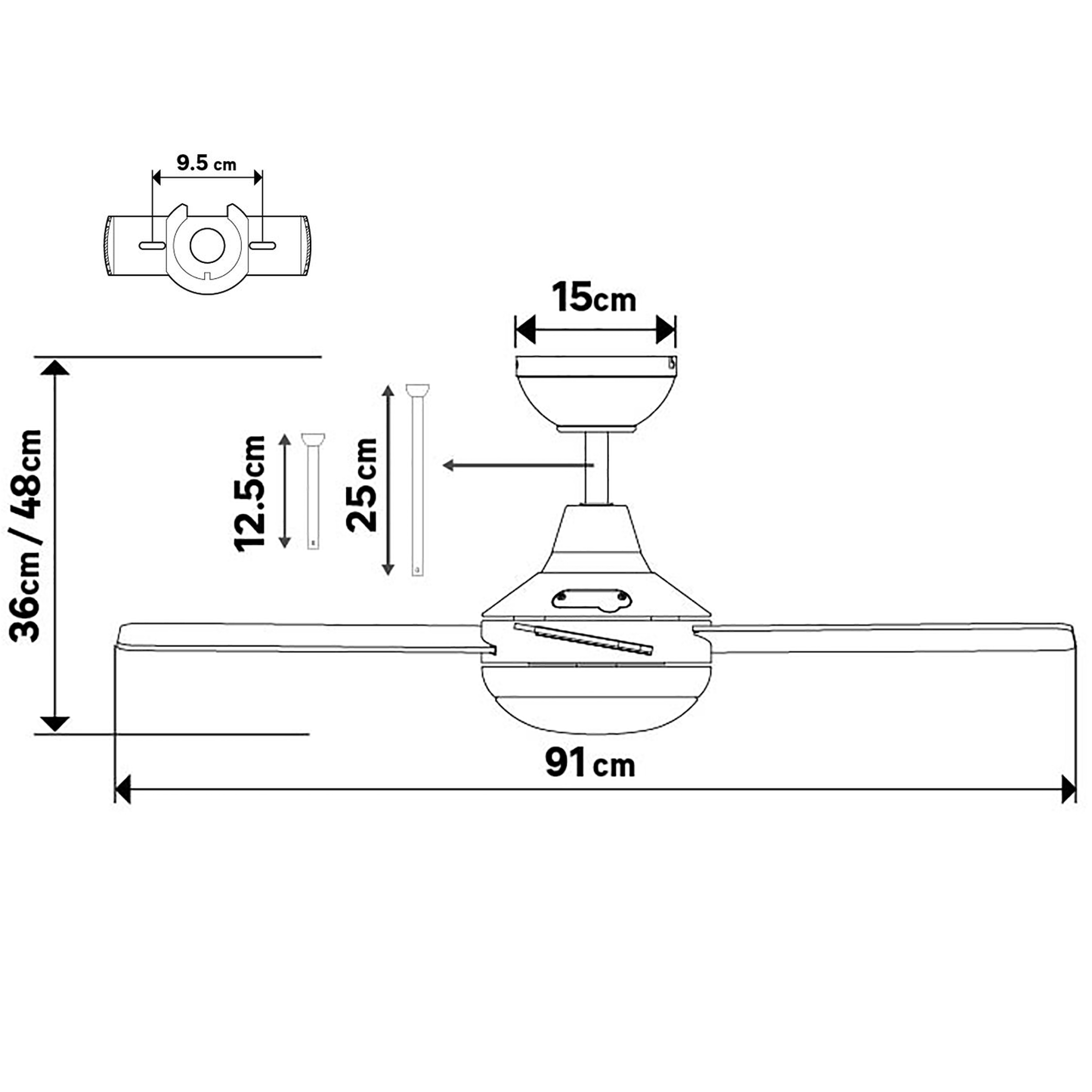 Bricocenter VENTILATORE DA SOFFITTO AVEIRO LEGNO E METALLO D91 CM LED 15W 4 PALE CCT DIMMERABILE