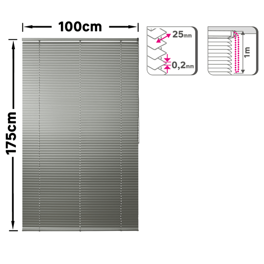 Bricocenter VENEZIANA EPONA ALLUMINIO CROMO 100X175CM