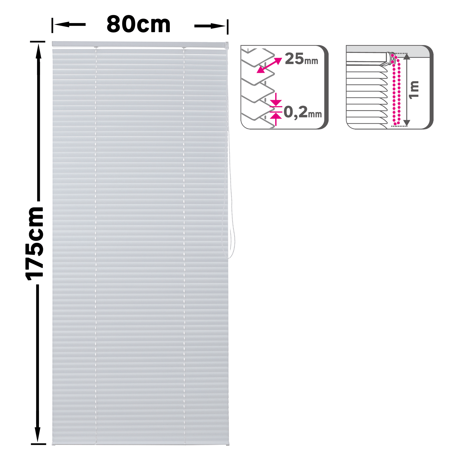 Bricocenter VENEZIANA EPONA ALLUMINIO BIANCO 80X175CM