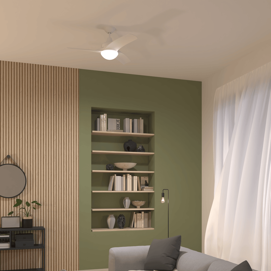 Bricocenter ARUBA CEILING FAN 3 BLADES D112 2XE27 46W PLASTIC WHITE