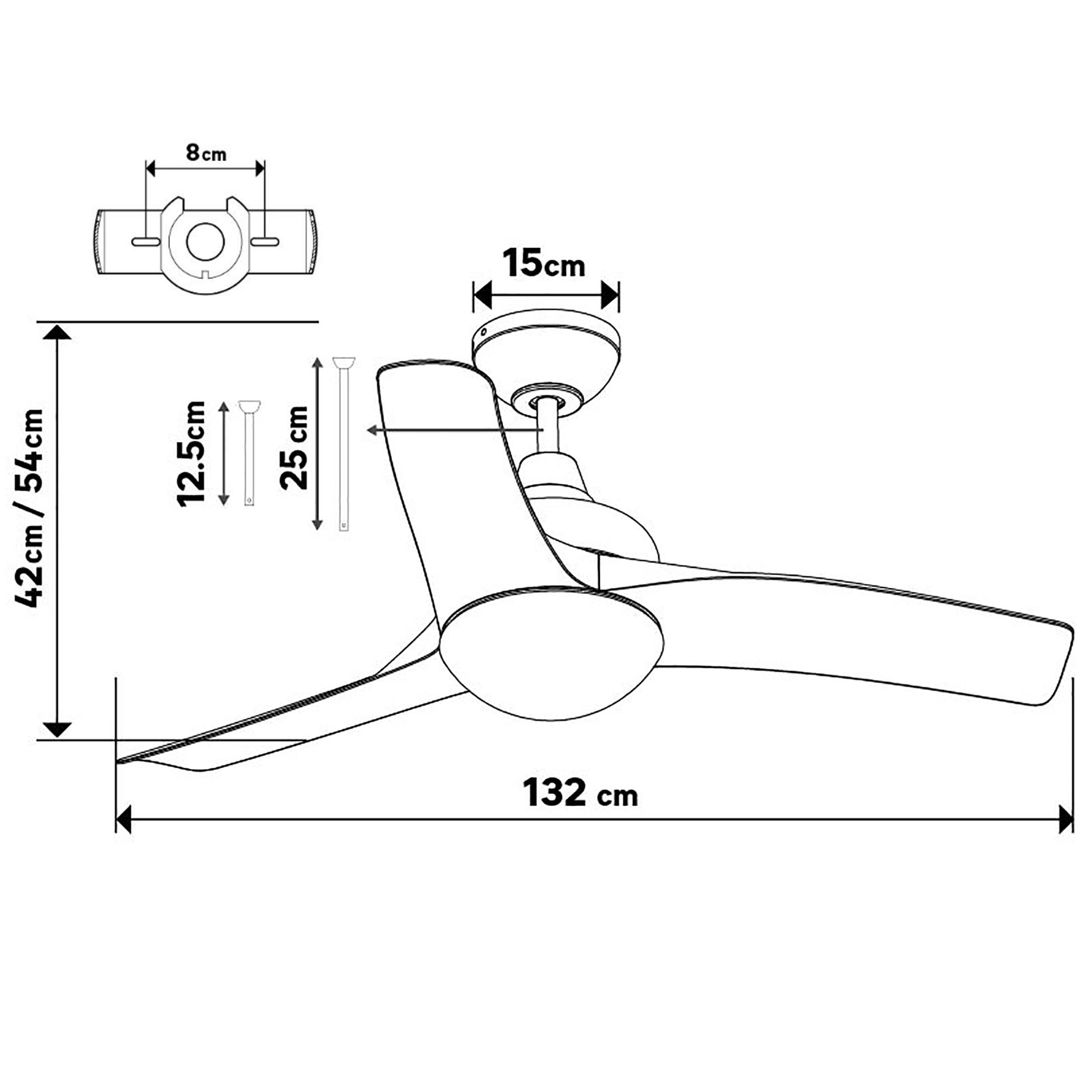 CEILING FAN TOKYO PLASTIC SILVER D132 2XE27=46W 3 BLADES