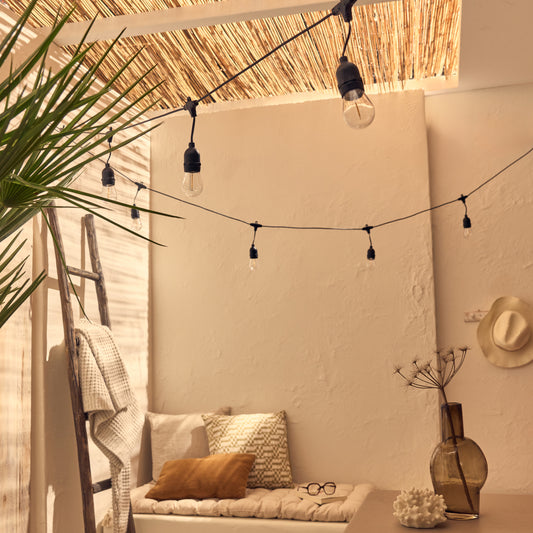 Glen LED string lights, 7.6 m, 10 x 44 lm, warm light, IP54