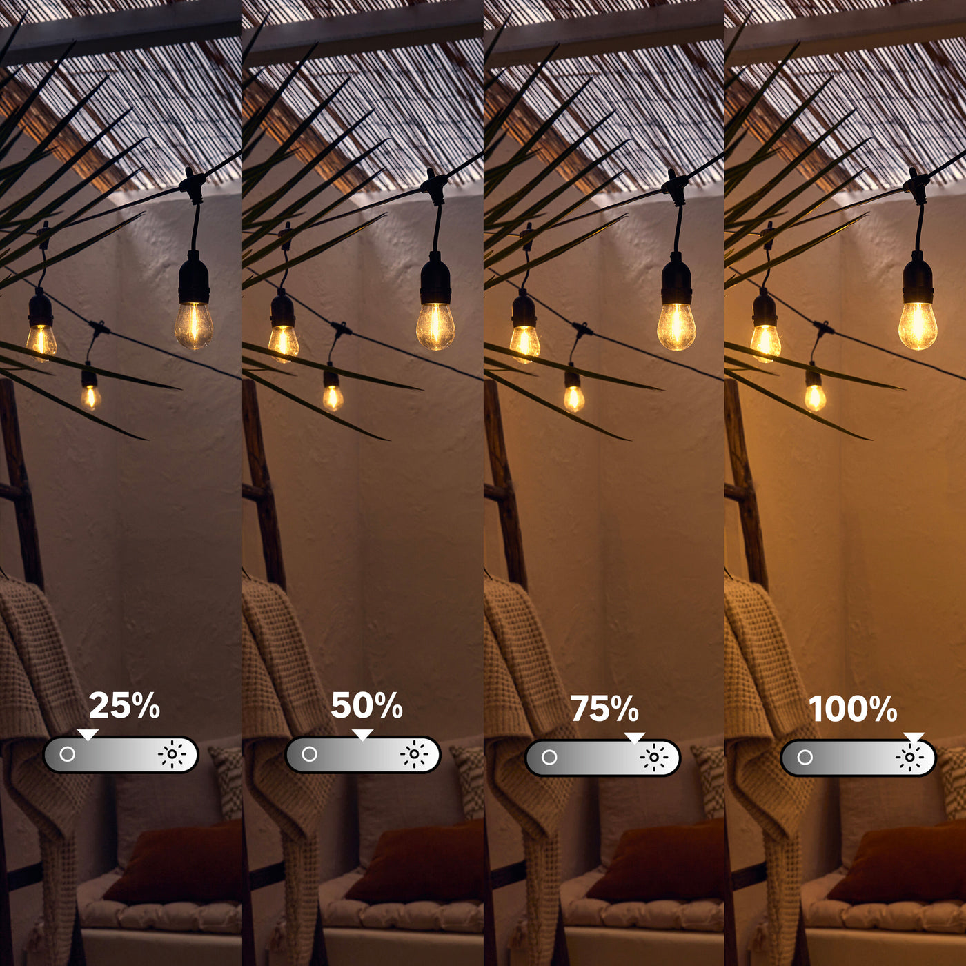 Glen LED string lights, 7.6 m, 10 x 44 lm, warm light, IP54