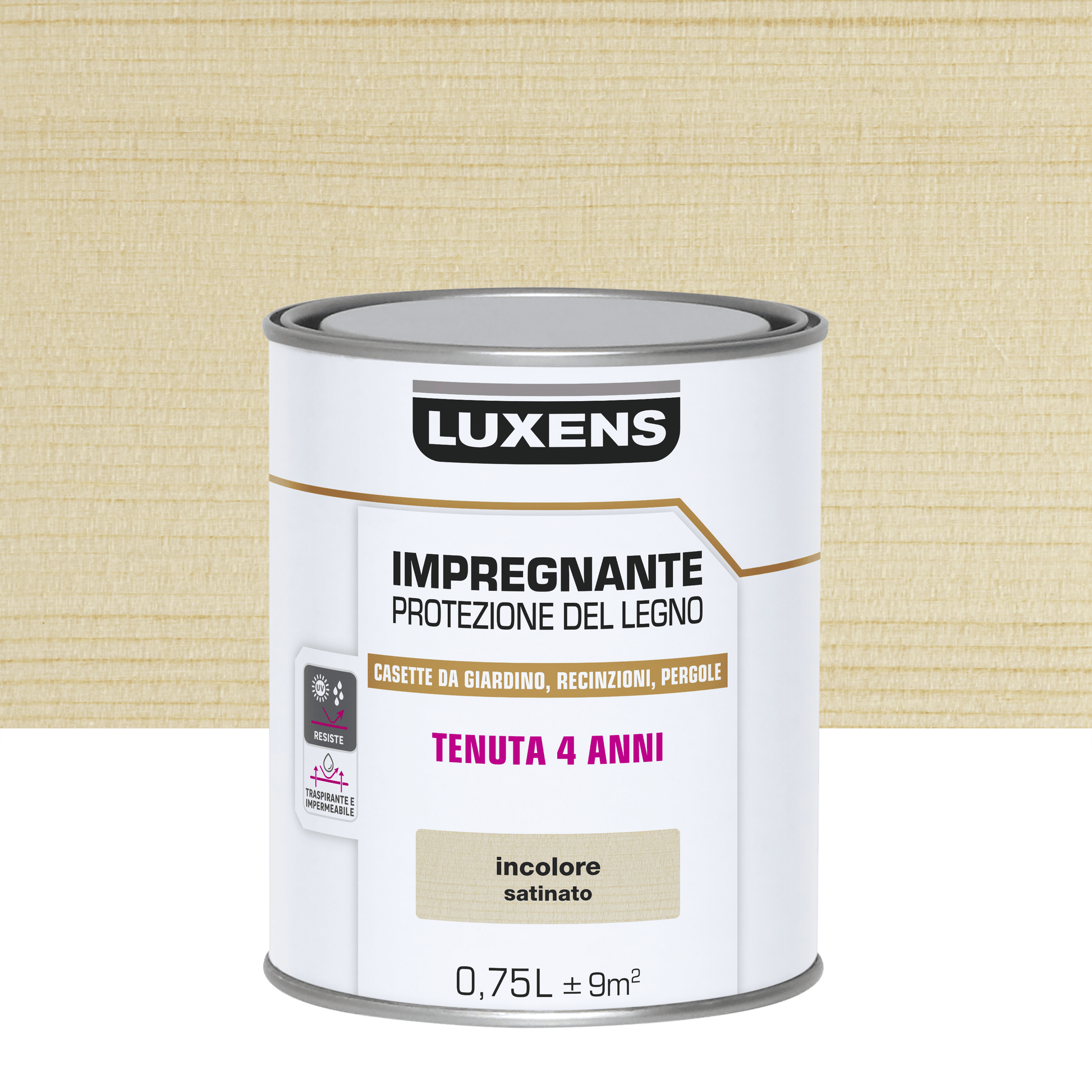 Bricocenter COLORLESS WATER-BASED WOOD PROTECTIVE IMPREGNATING AGENT LUXENS 750 ML