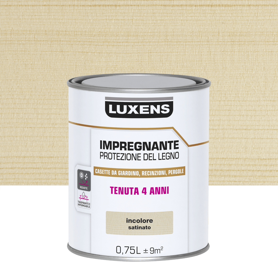 Bricocenter COLORLESS WATER-BASED WOOD PROTECTIVE IMPREGNATING AGENT LUXENS 750 ML