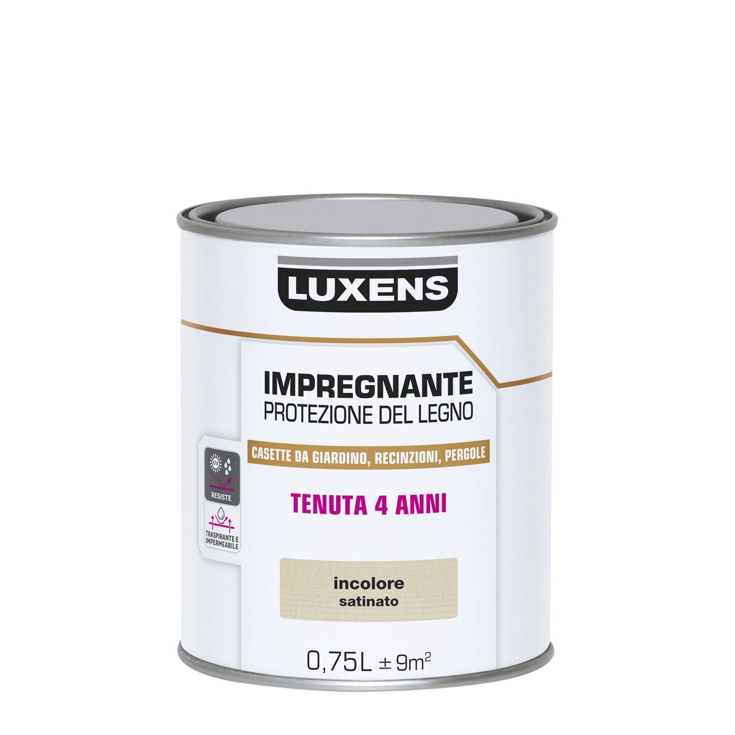 Bricocenter COLORLESS WATER-BASED WOOD PROTECTIVE IMPREGNATING AGENT LUXENS 750 ML