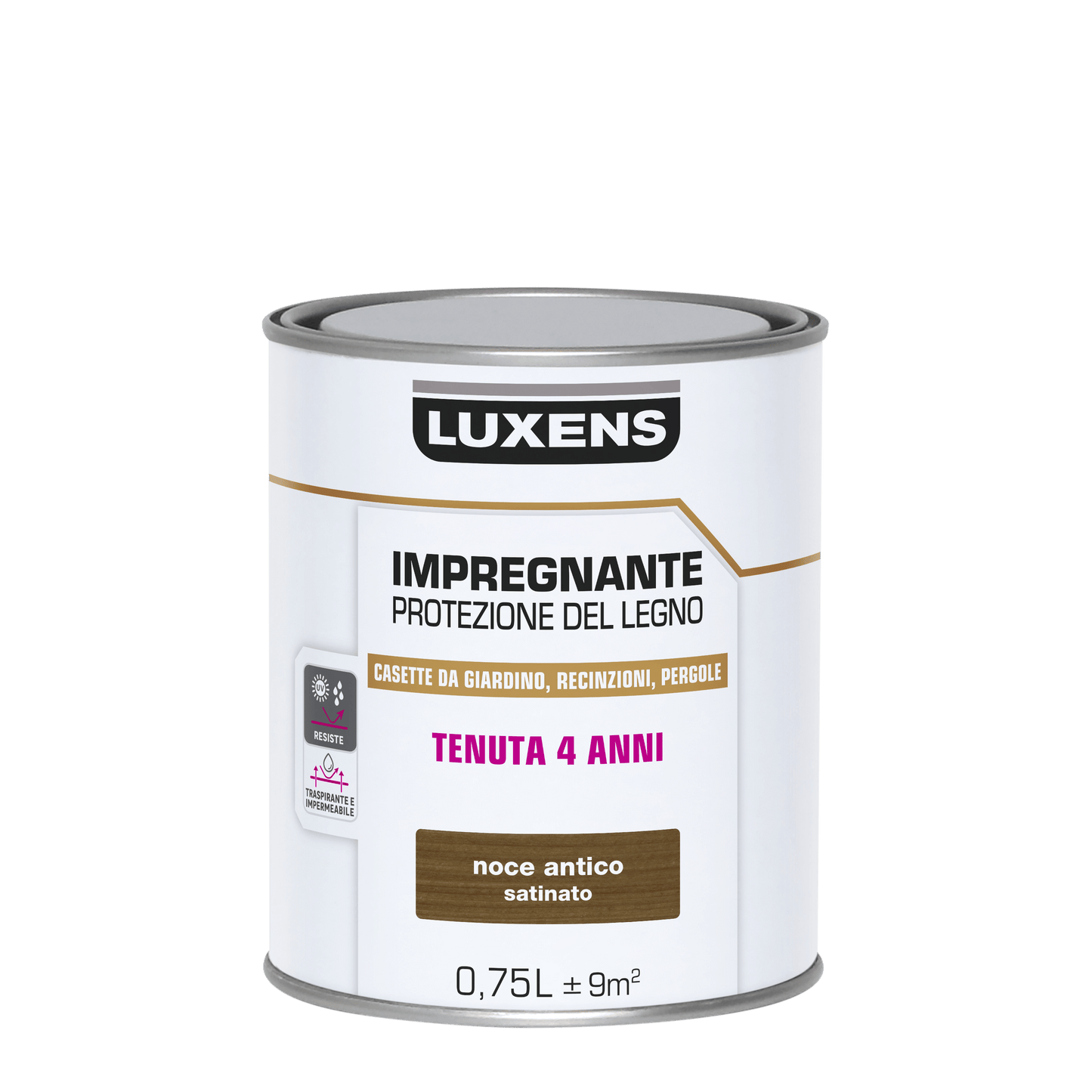 Bricocenter WATER-BASED WOOD PROTECTIVE IMPREGNATING AGENT DARK WALNUT LUXENS 750 ML