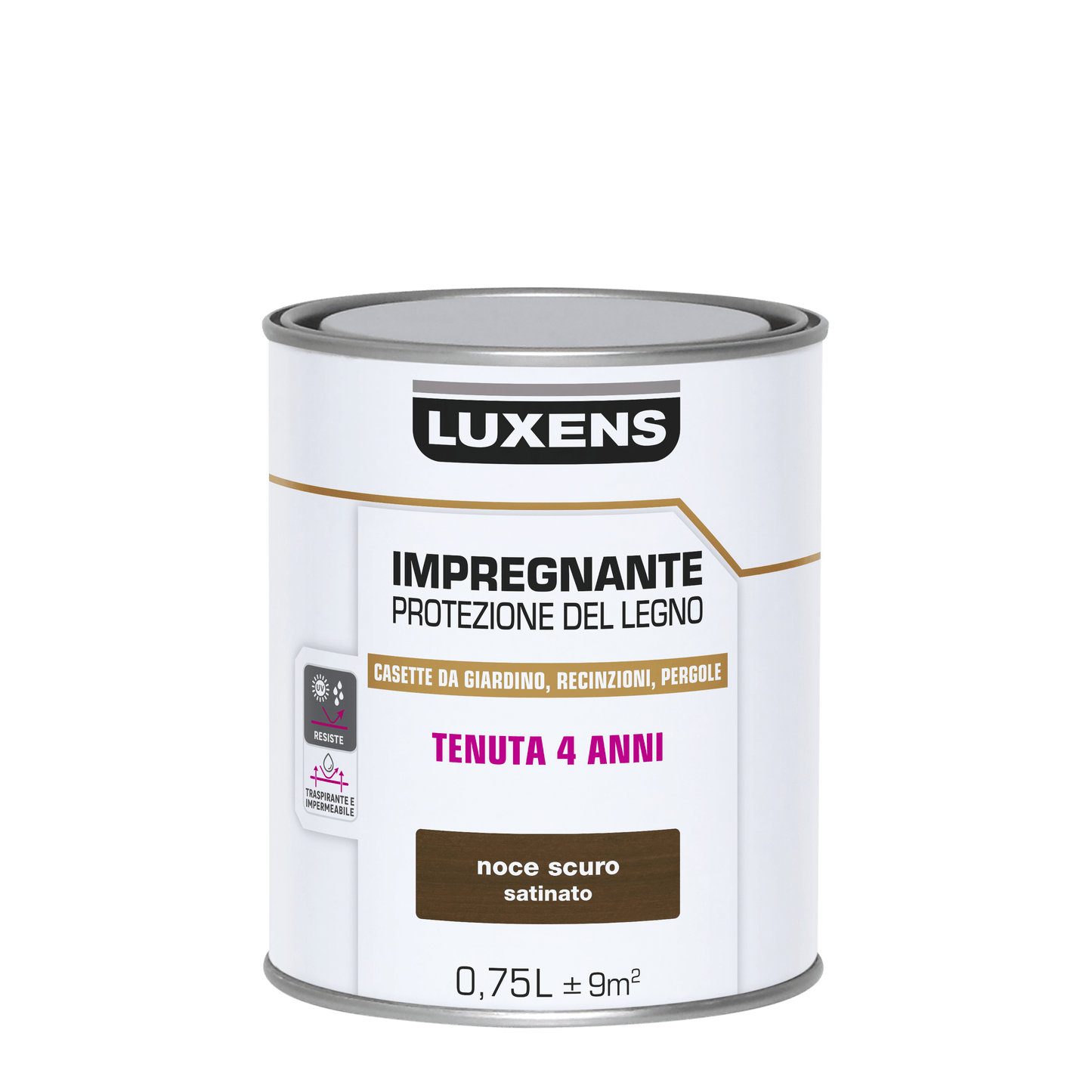 Bricocenter WATER-BASED WOOD PROTECTIVE IMPREGNATING AGENT ANTIQUE WALNUT LUXENS 750 ML