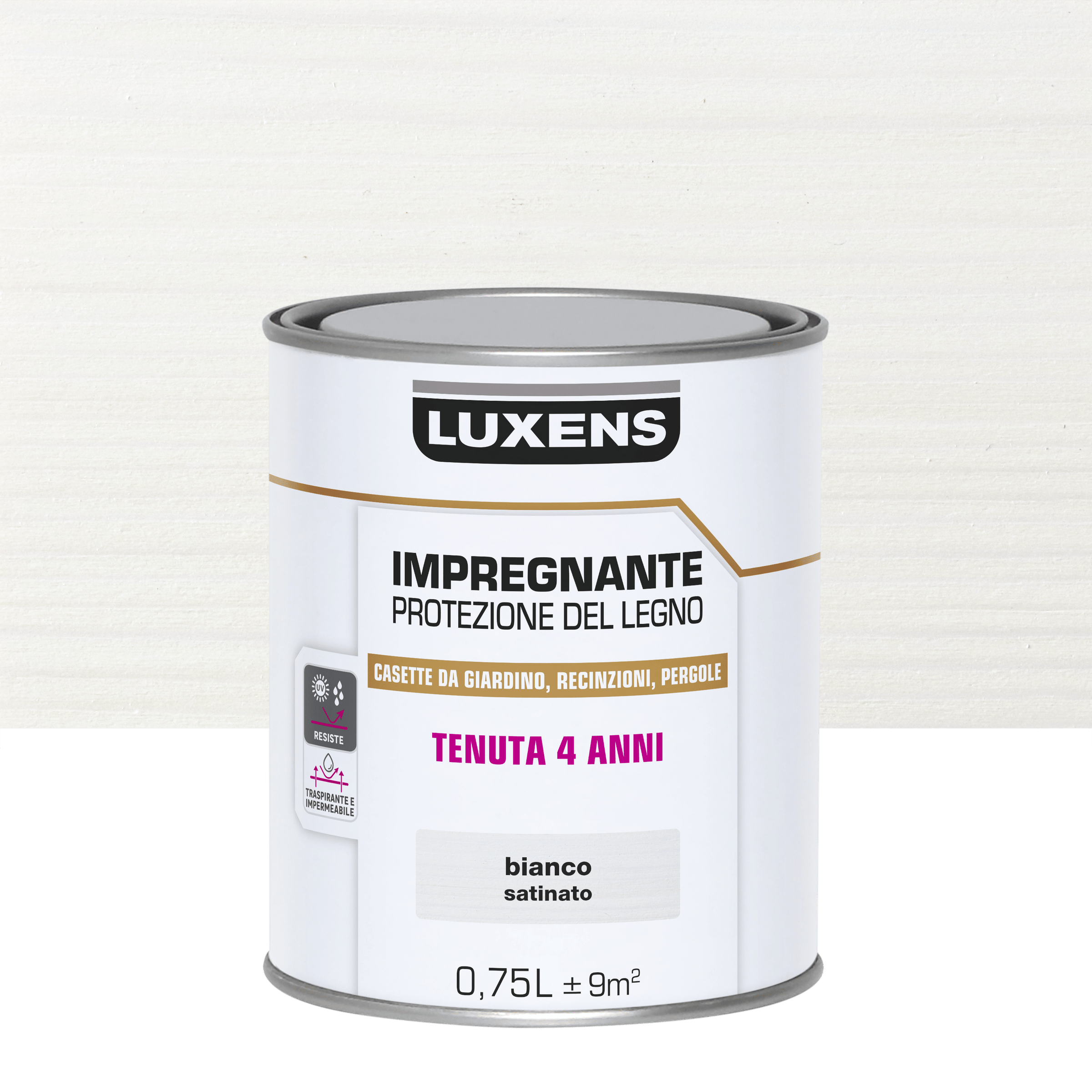 Bricocenter LUXENS WHITE WATER-BASED WOOD PROTECTIVE IMPREGNATING AGENT 750 ML
