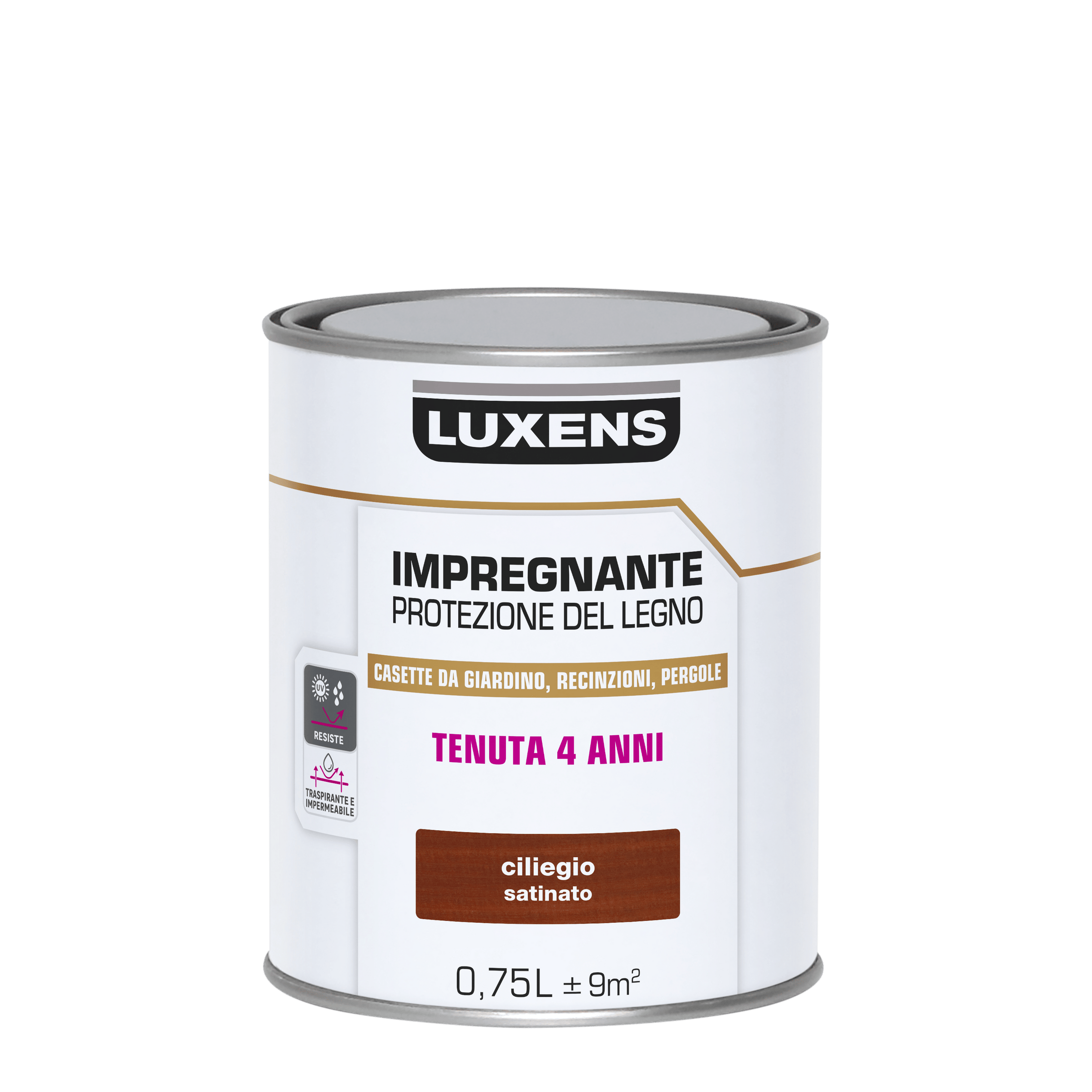 Bricocenter WATER-BASED WOOD PROTECTIVE IMPREGNATING AGENT CHERRY LUXENS 750 ML