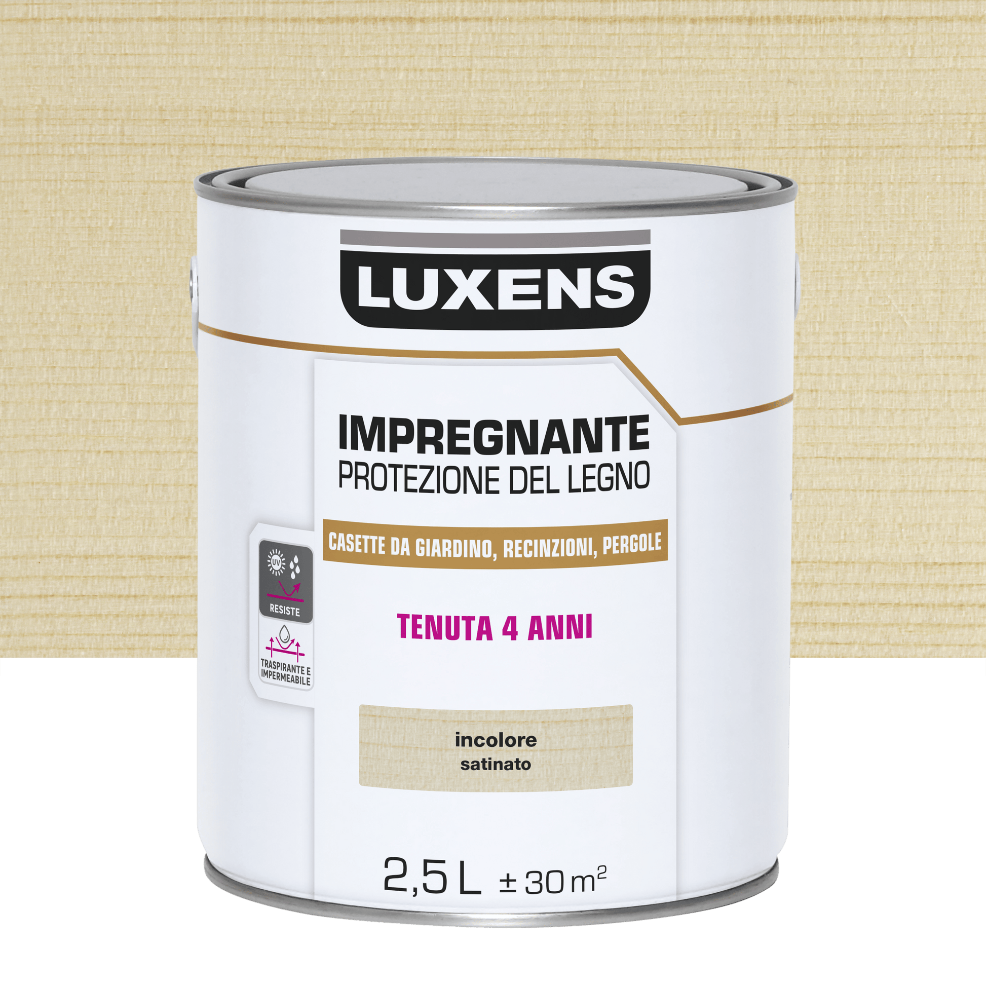 Bricocenter COLORLESS WATER-BASED WOOD PROTECTIVE IMPREGNATING AGENT LUXENS 2.5 LT