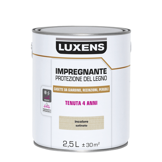 Bricocenter COLORLESS WATER-BASED WOOD PROTECTIVE IMPREGNATING AGENT LUXENS 2.5 LT