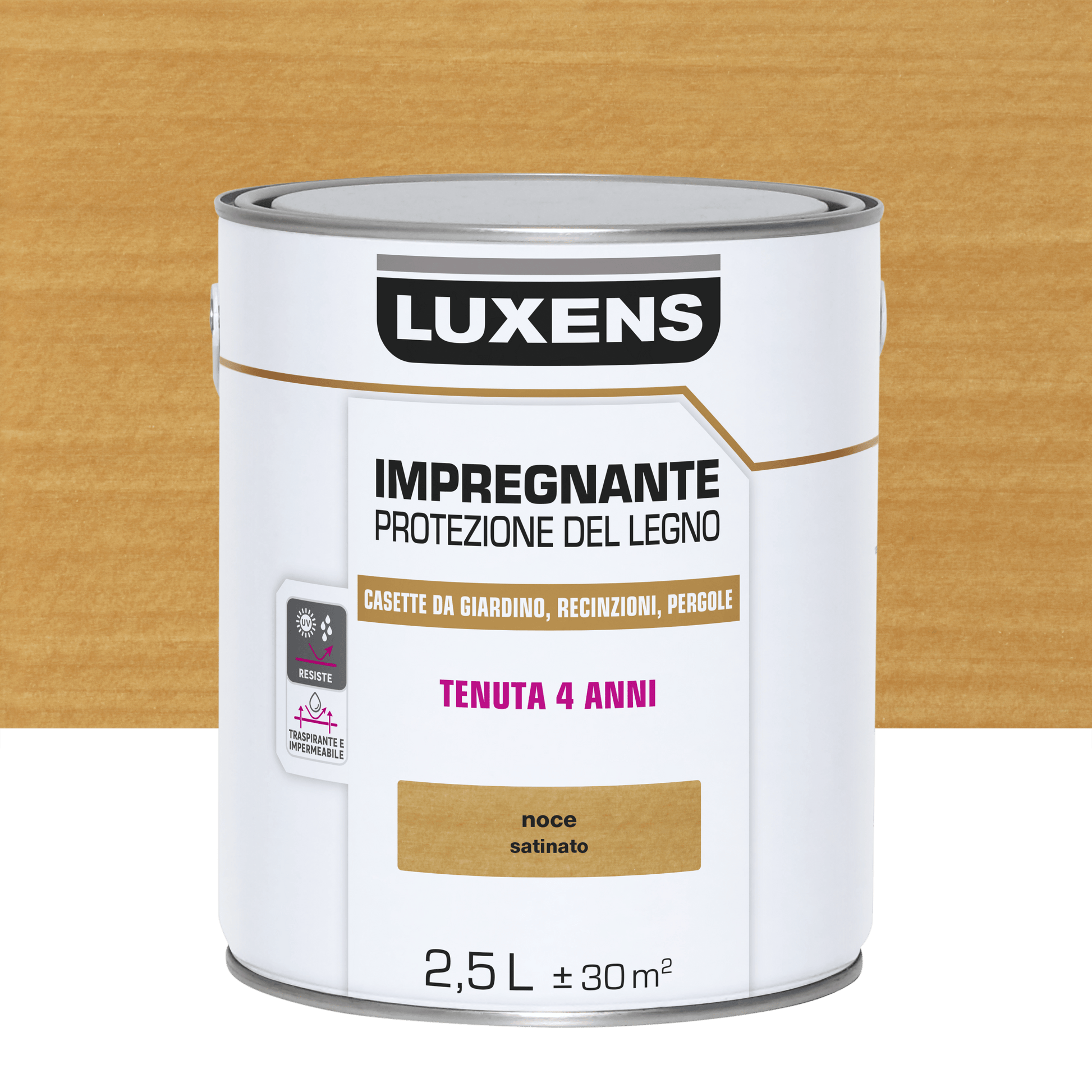 Bricocenter WATER-BASED WOOD PROTECTIVE IMPREGNATING AGENT WALNUT LUXENS 2.5 LT