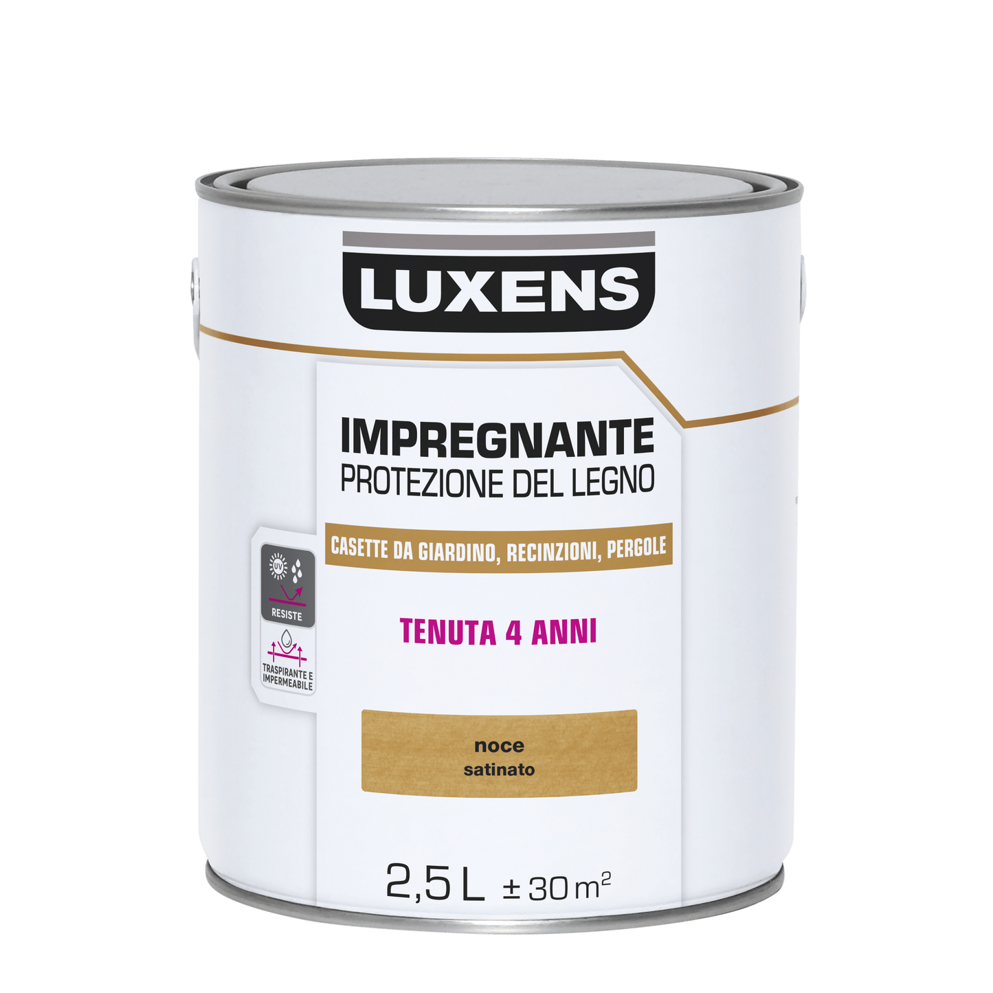 Bricocenter WATER-BASED WOOD PROTECTIVE IMPREGNATING AGENT WALNUT LUXENS 2.5 LT