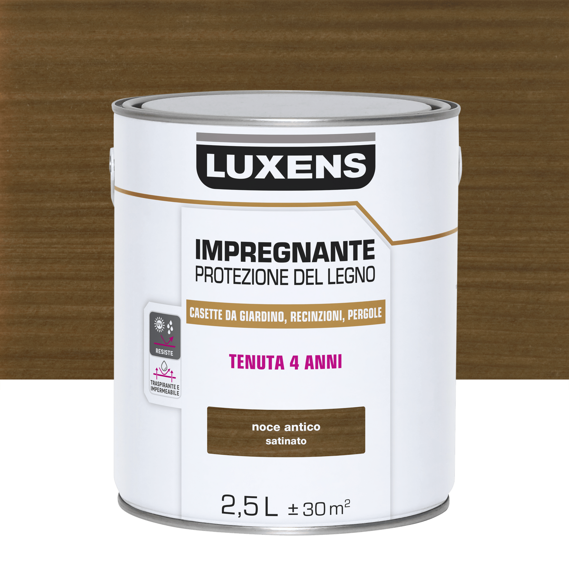 Bricocenter WATER-BASED WOOD PROTECTIVE IMPREGNATING AGENT DARK WALNUT LUXENS 2.5 LT