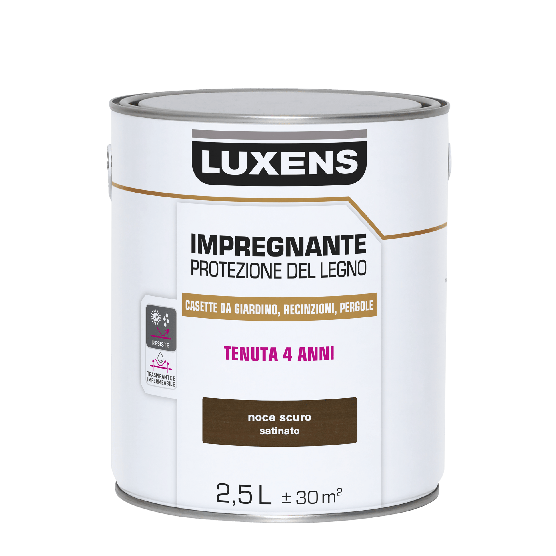 Bricocenter WATER-BASED WOOD PRESERVATIVE IMPREGNATING AGENT ANTIQUE WALNUT LUXENS 2.5 LT