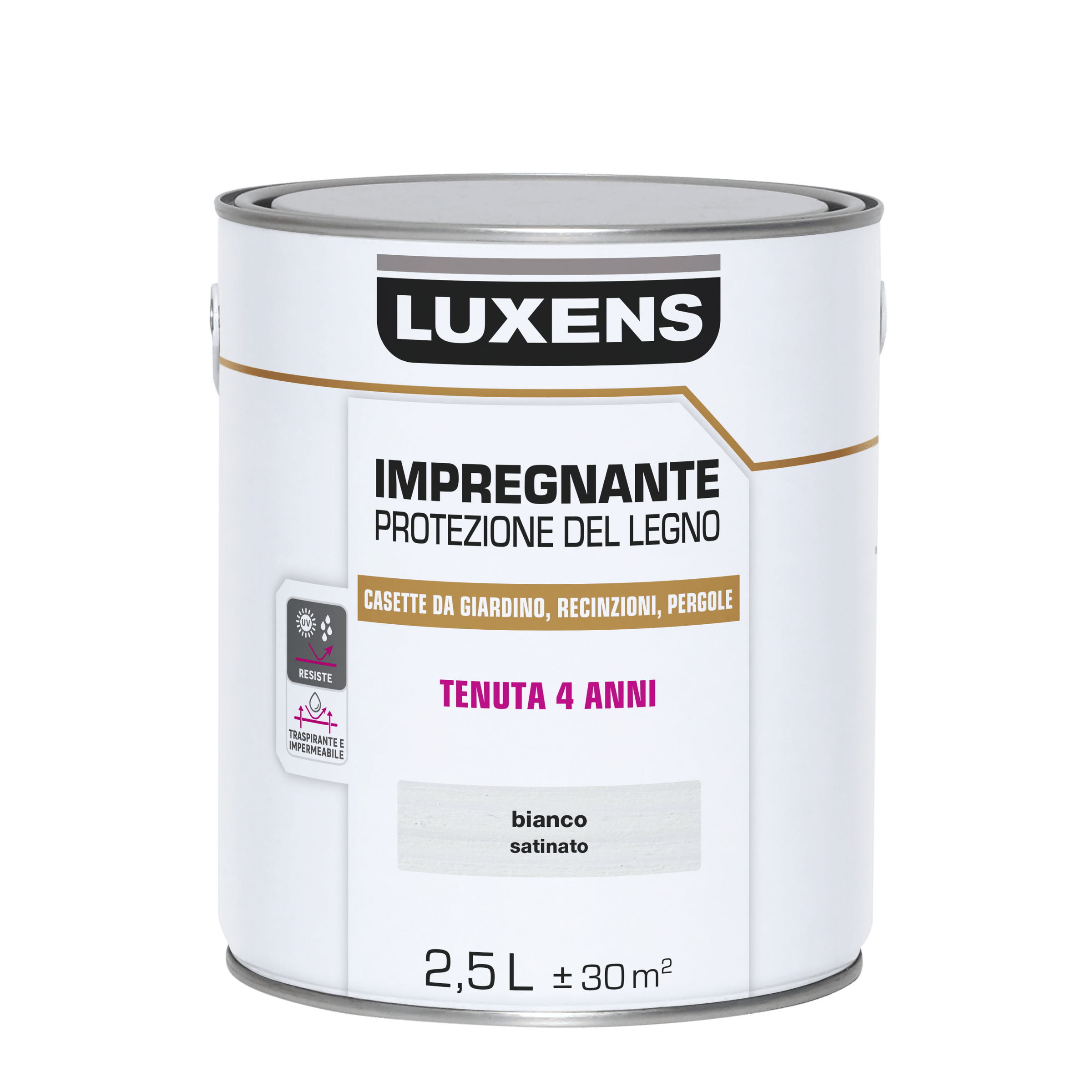 Bricocenter LUXENS WHITE WATER-BASED WOOD PROTECTIVE IMPREGNATING AGENT 2.5 LT