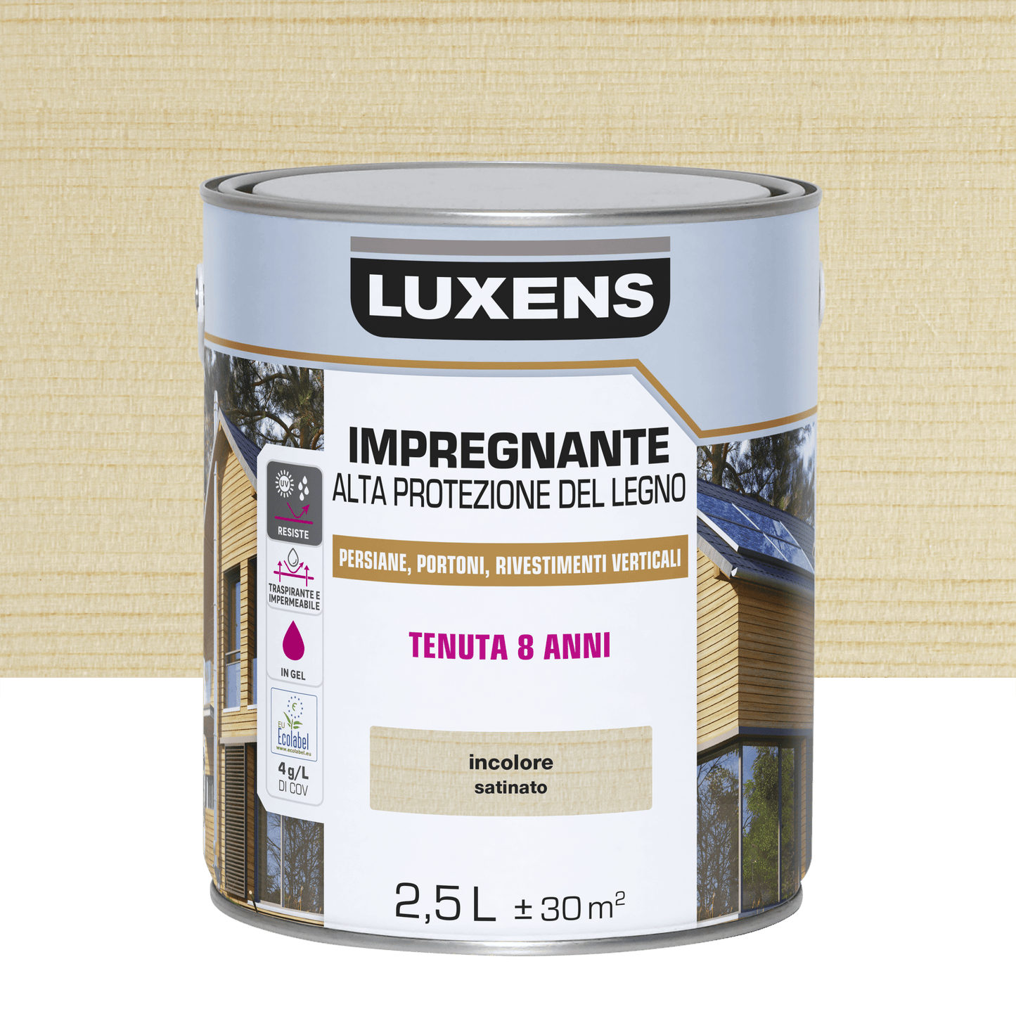 Bricocenter WATER-BASED WOOD PROTECTIVE IMPREGNATING AGENT WALNUT HIGH PROTECTION LUXENS 2.5 LT