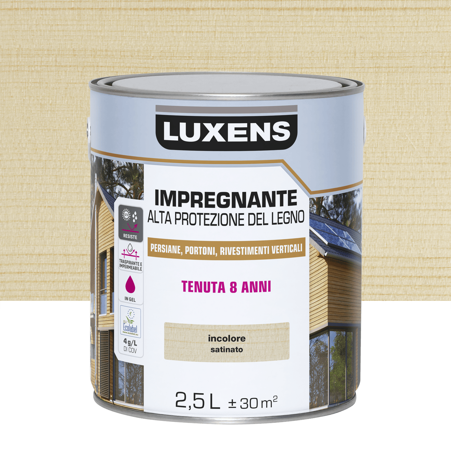 Bricocenter WATER BASED COLORLESS HIGH PROTECTION WATER BASED WOOD PRESERVATIVE IMPREGNATING LUXENS 2.5LT